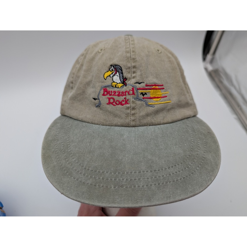 Adams Buzzard Rock Embroidered Khaki Olive Cotton Baseball Cap Hat Eiffel Tower
